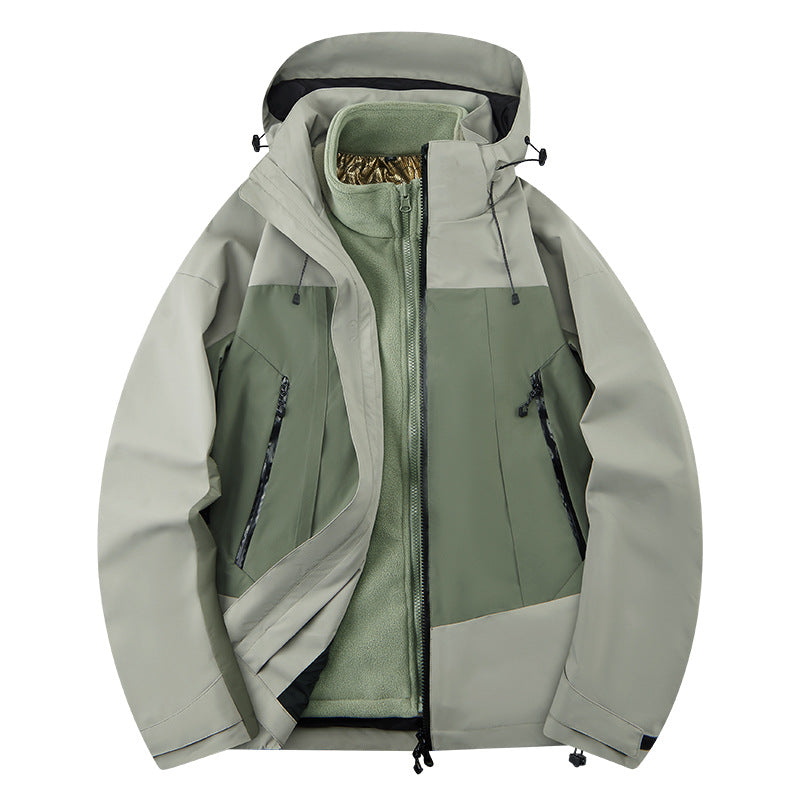 Men's two-layer softshell outdoor jacket with removable fleece inner layer, wind and water repellent Mune Fashion