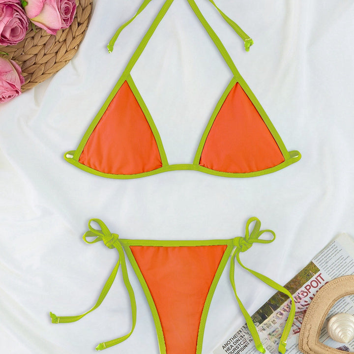 Women Triangle Bikini Set with individually adjustable drawstring Mune Fashion