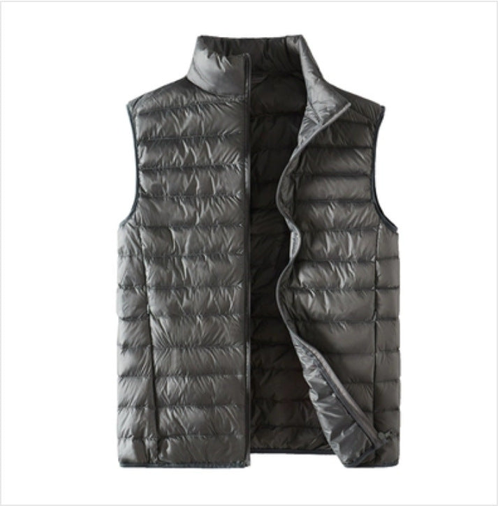 Men's nan ultra-light quilted puffer vest with stand-up collar and full-length zipper Mune Fashion