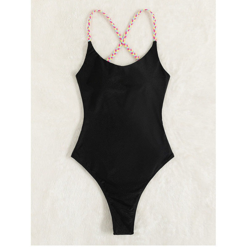 Women's One-Piece Swimsuit with Refined Strap Details Mune Fashion