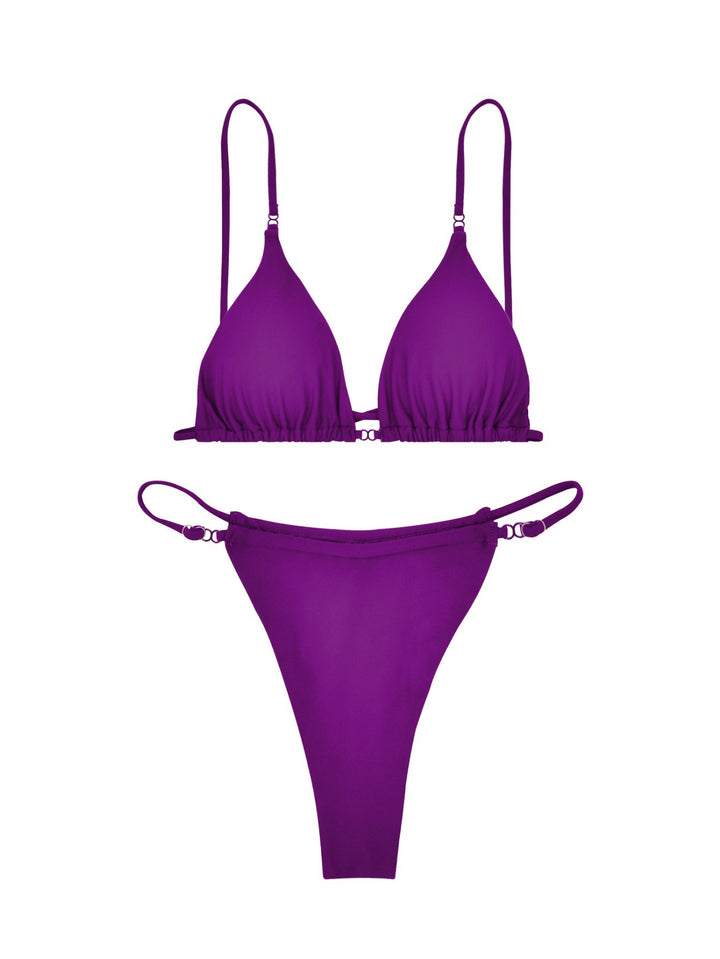 Women's Triangle Bikini Set with Adjustable Straps and Figure-Flattering Fit Mune Fashion