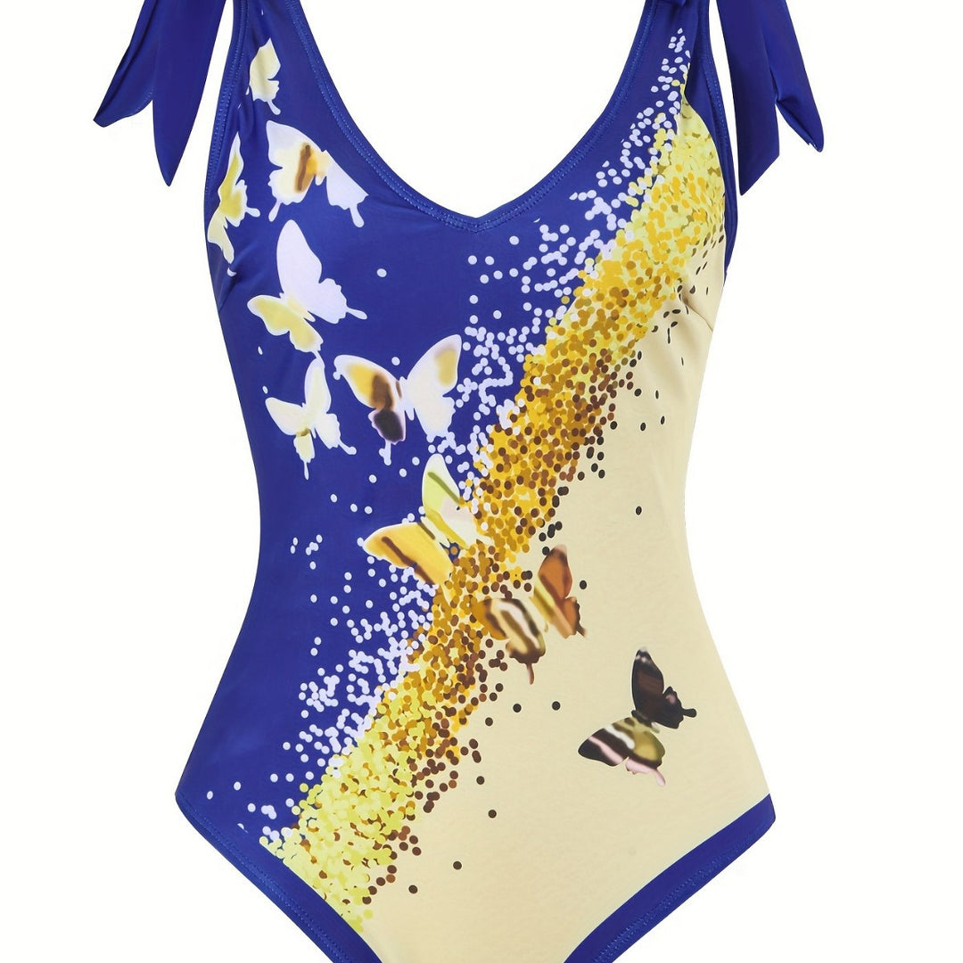 Women's Colorful Printed Swimsuit with Matching Wrap Skirt Mune Fashion