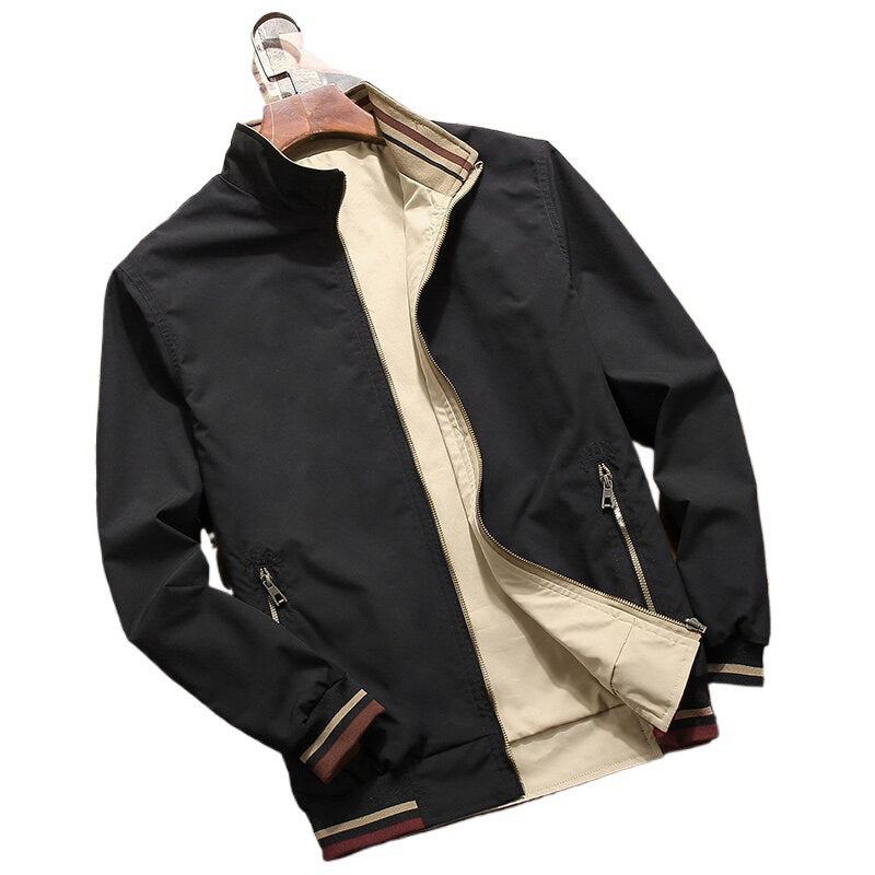 Men's Stylish Transitional Jacket with High Closed Collar Mune Fashion