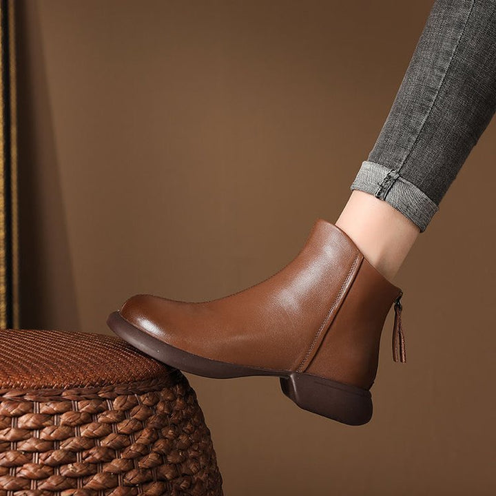 Women Elegant Ankle Boots with Zipper Mune Fashion
