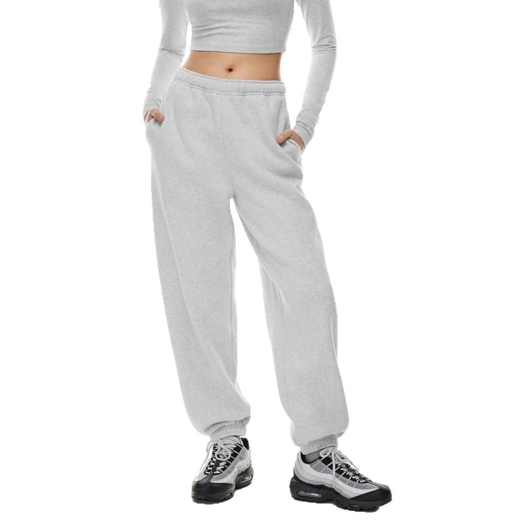 Women's brushed relax joggers with extra wide leg and elastic ribbed cuff Mune Fashion