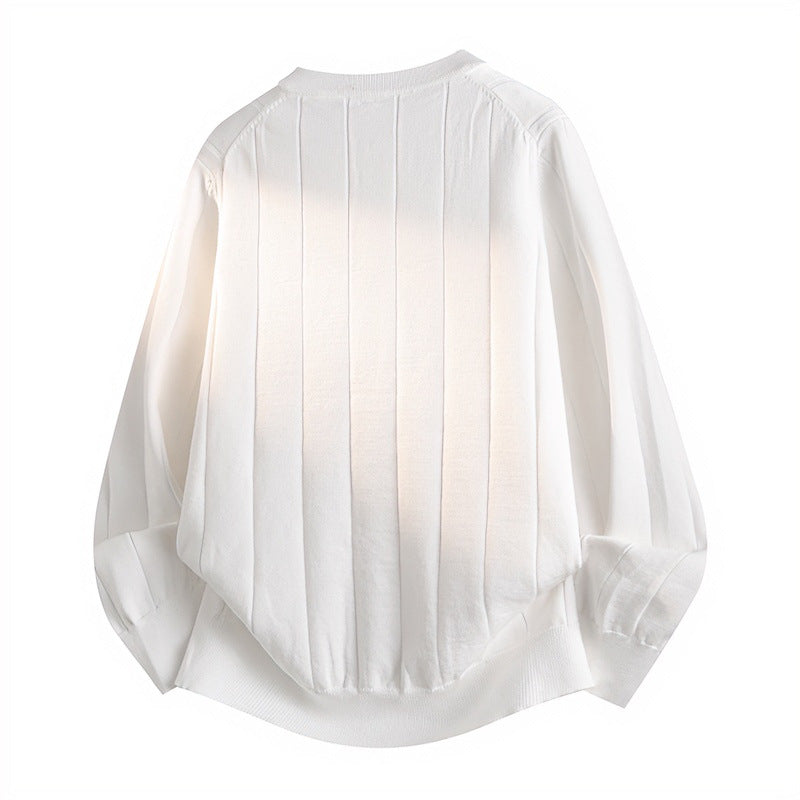 Unisex Oversized Structured Henley Knit Sweater with Vertical Rib Structure and Half Placket Mune Fashion