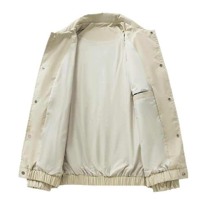 Men's Lightweight Utility Coach Jacket with Snap Button Closure, Sleeve Zipper & Elastic Hem Mune Fashion