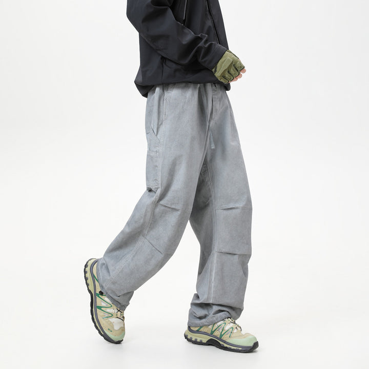 Men's Relaxed Cargo Pants with Elastic Waistband, Layered Panels and Utility Pockets Mune Fashion