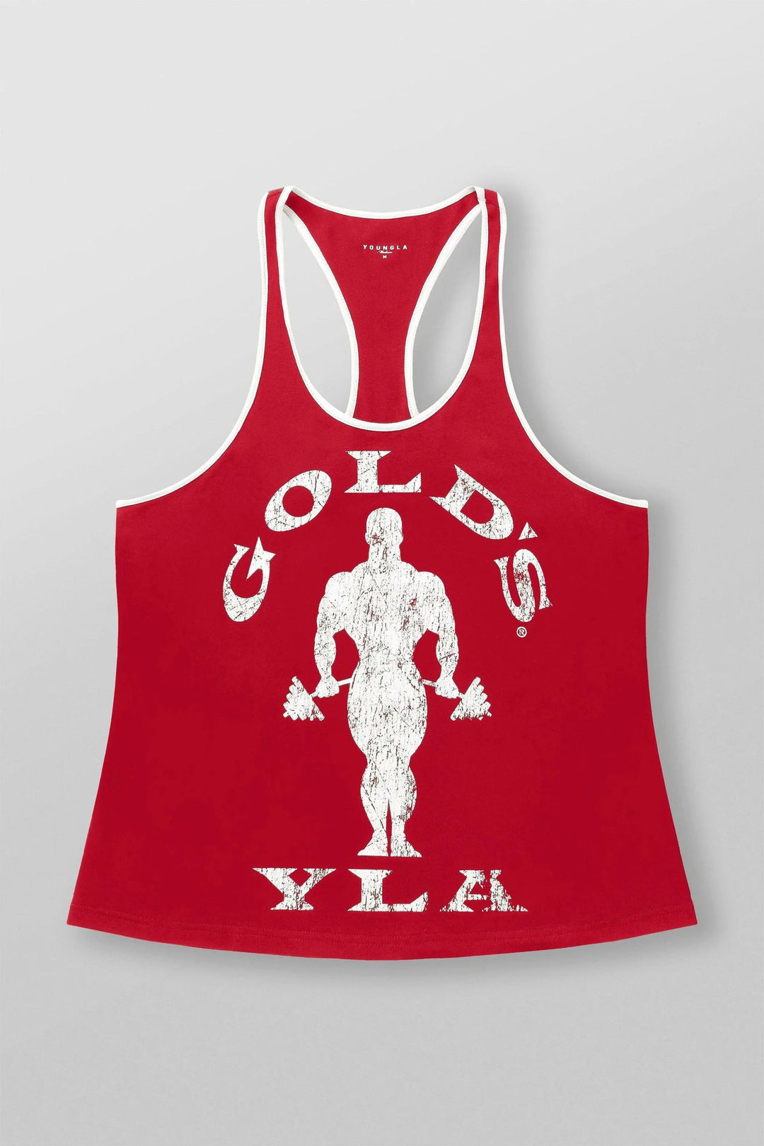 Men's nan athletic Stringer tank top backless cut with contrast piping and strength sports motif Mune Fashion