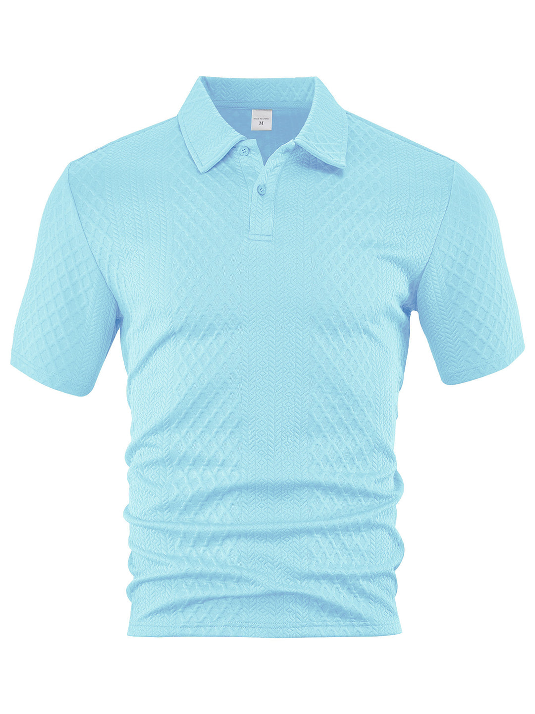 Men's textured jacquard polo shirt short sleeves slim fit with polo collar Mune Fashion