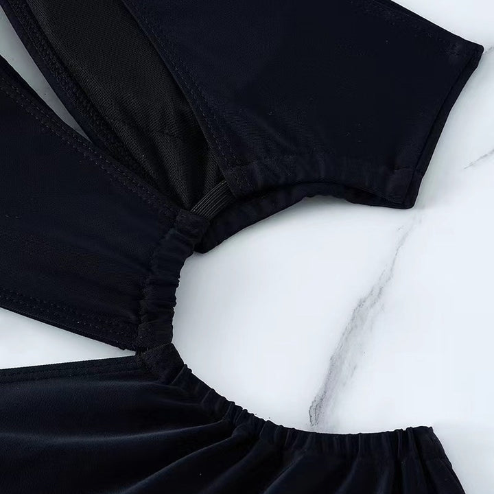 Ladies' one-piece swimsuit with asymmetrical cut and gathering Mune Fashion