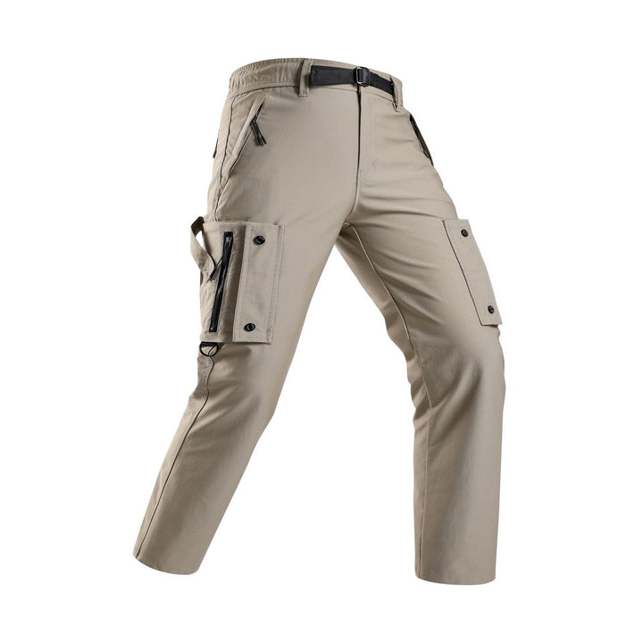 Men's Slim-Tapered Cargo Pants with Zipper Pockets, D-Ring and Comfort Waistband Mune Fashion