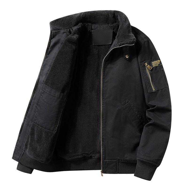 Men's military-inspired flight jacket with teddy lining & arm pocket Mune Fashion