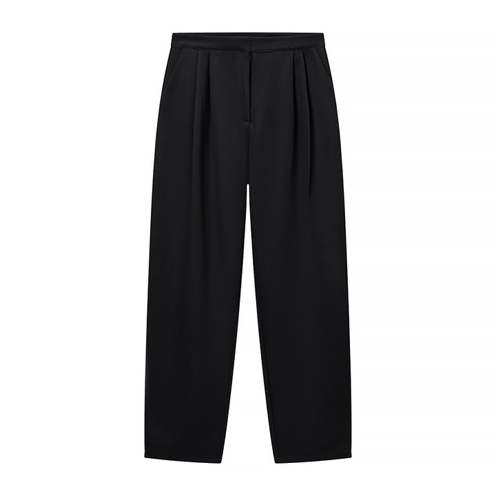 Women's high-waisted wide trousers with pleats, crease and side pockets Mune Fashion