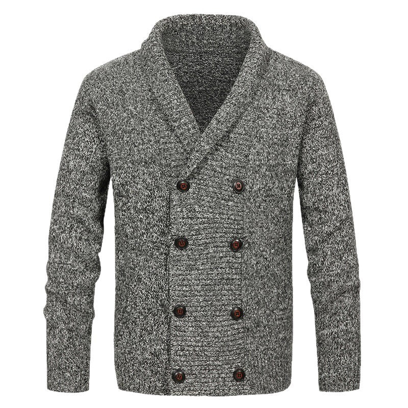Men's cardigan with shawl collar and double button placket Mune Fashion