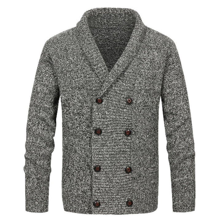 Men's cardigan with shawl collar and double button placket Mune Fashion