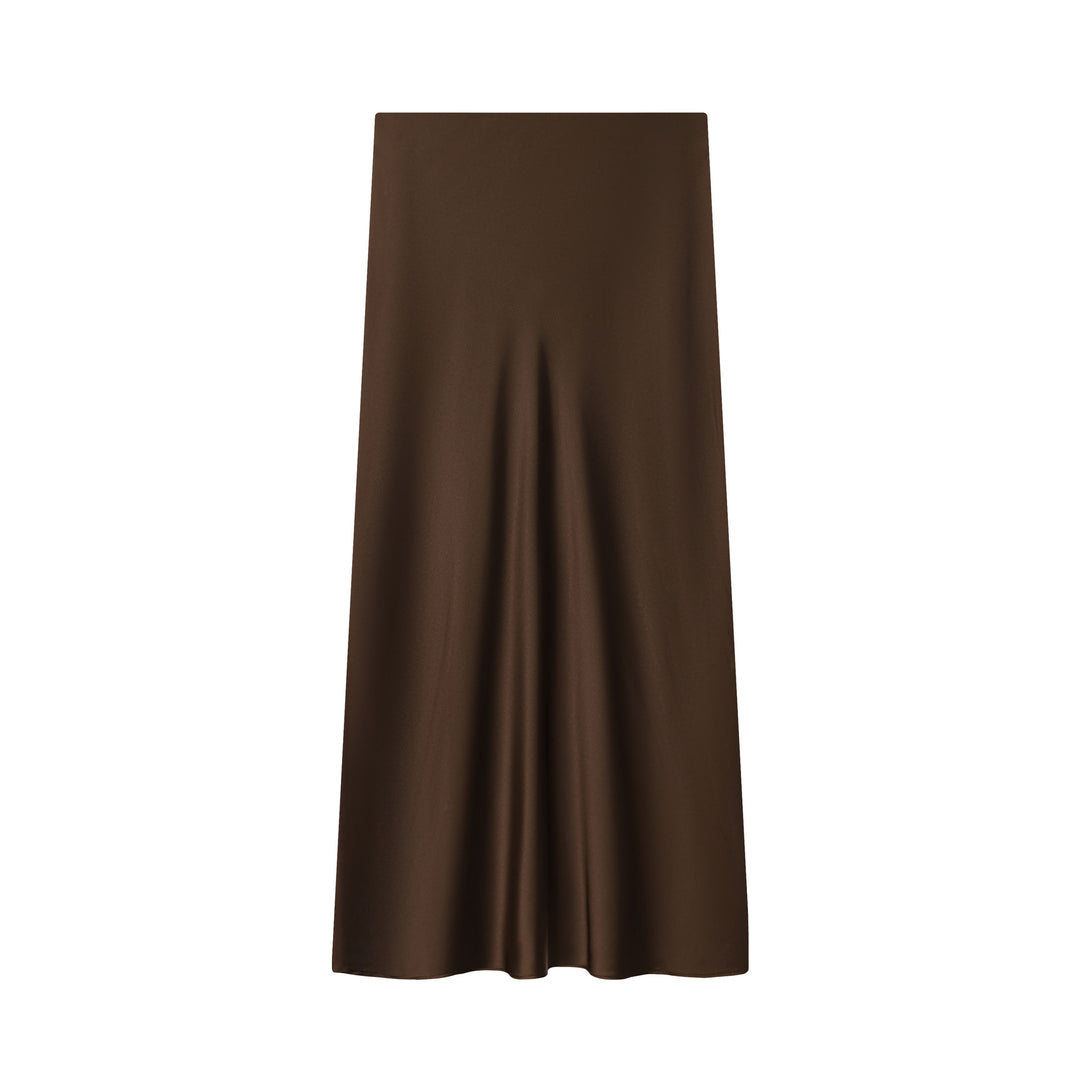 Women's flowing midi skirt in bias cut with high waistband Mune Fashion