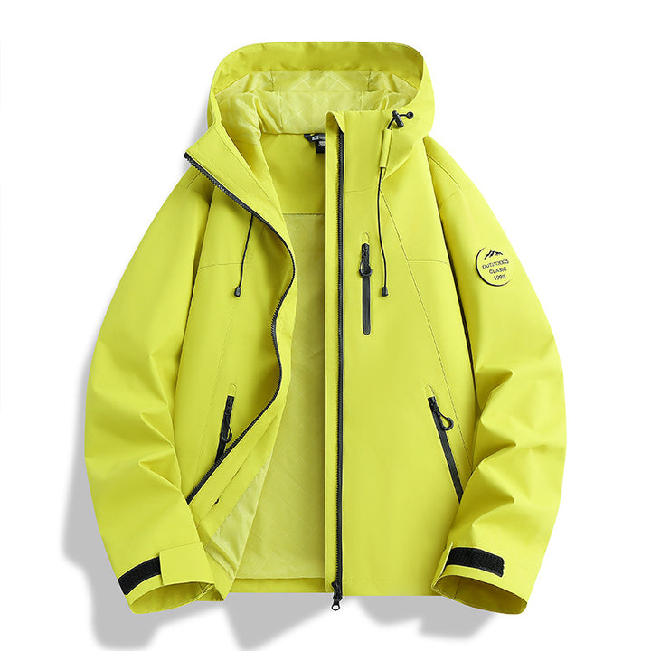 Women Lightweight Waterproof Hooded Jacket with Teddy Charm and Concealed Zipper Pockets Mune Fashion