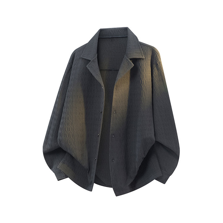 Women Lightly Structured Oversized Shirt Jacket with Lapel Collar & Press Button Front Mune Fashion