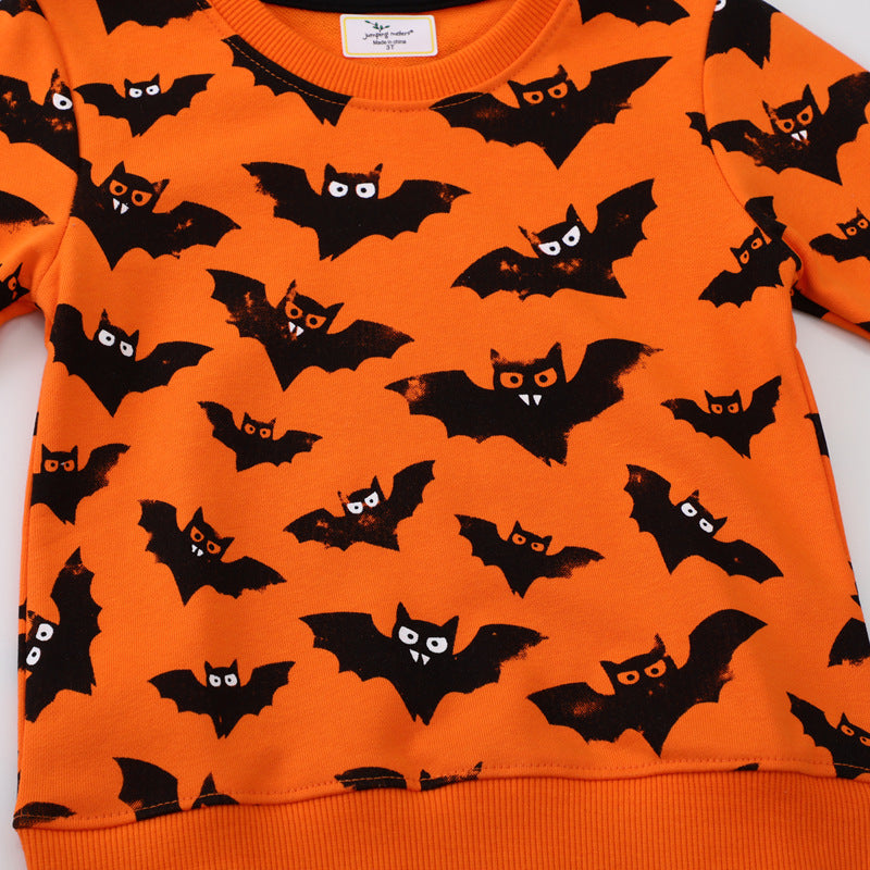 Boys sweatshirt with cheerful bat and Halloween design Mune Fashion