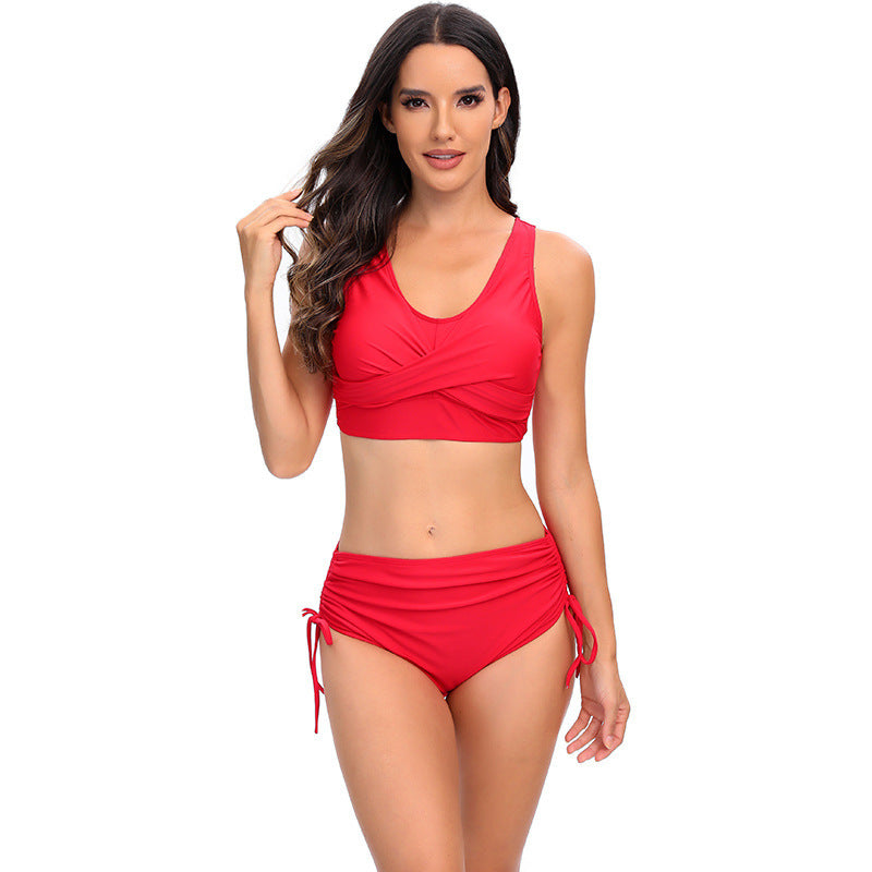Women's High-Waisted Bikini Set with Adjustable Straps Mune Fashion