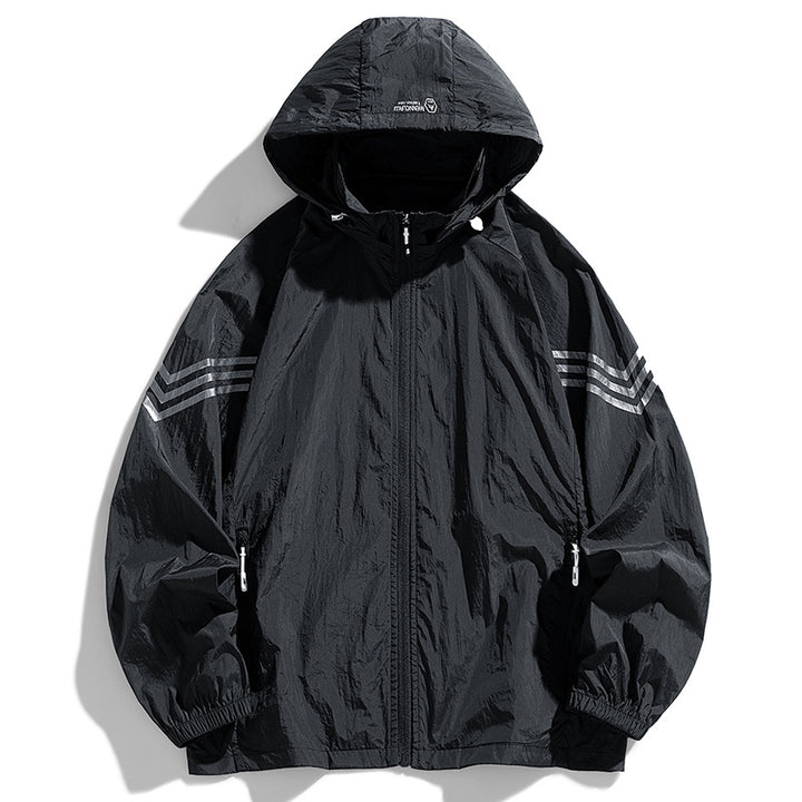 Men's Lightweight Windbreaker Jacket with Hood and Practical Pockets Mune Fashion