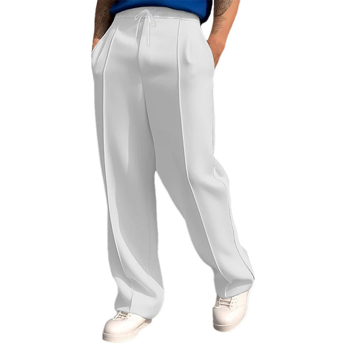 Men's narrow-cut joggers with drawstring and decorative crease Mune Fashion