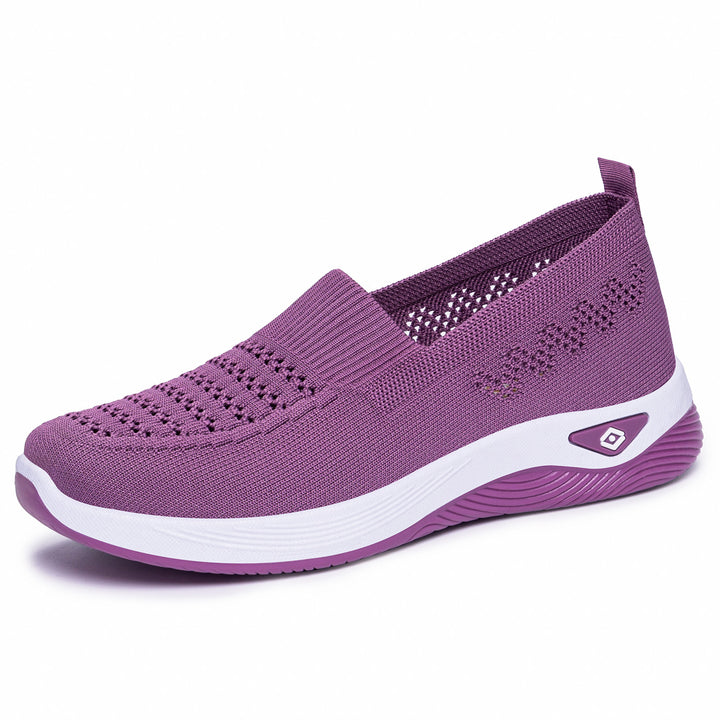 Ladies seamless breathable knit slip-on comfort walking shoe Mune Fashion