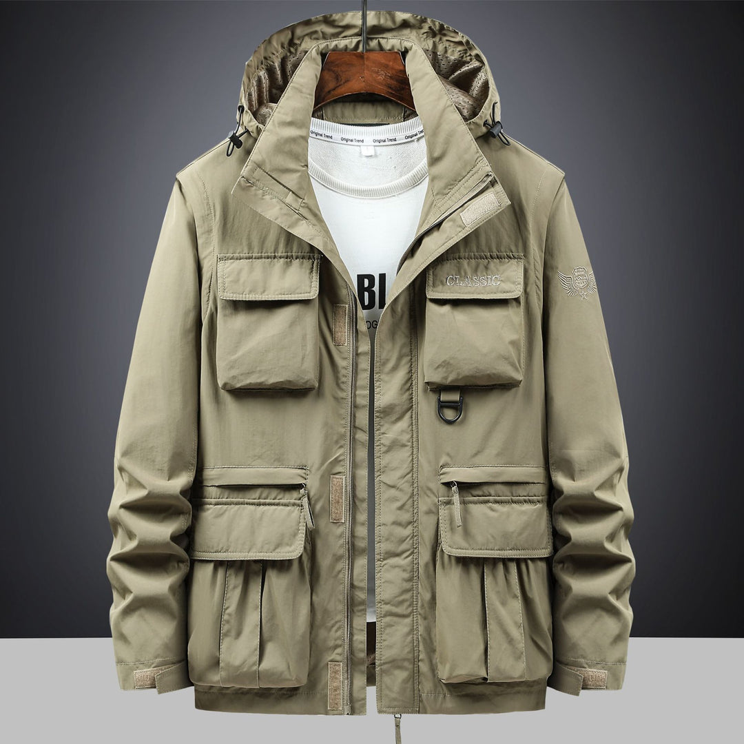 Men's modular utility parka with hood and multi-pocket cargo bags Mune Fashion