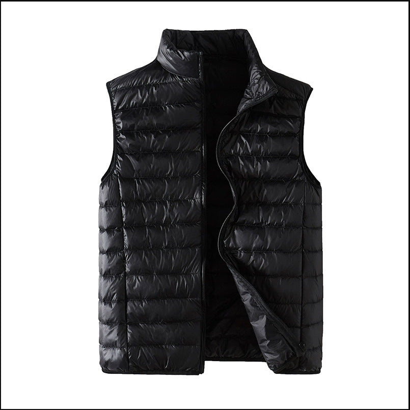 Men's nan ultra-light quilted puffer vest with stand-up collar and full-length zipper Mune Fashion