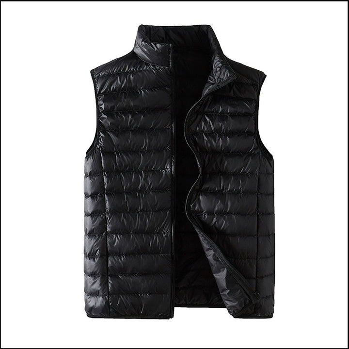 Men's nan ultra-light quilted puffer vest with stand-up collar and full-length zipper Mune Fashion