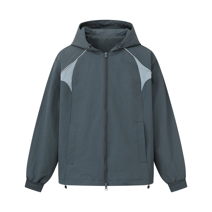 Unisex Lightweight Boxy Hooded Jacket with Two-Way Zipper and Drawstring Hem Mune Fashion