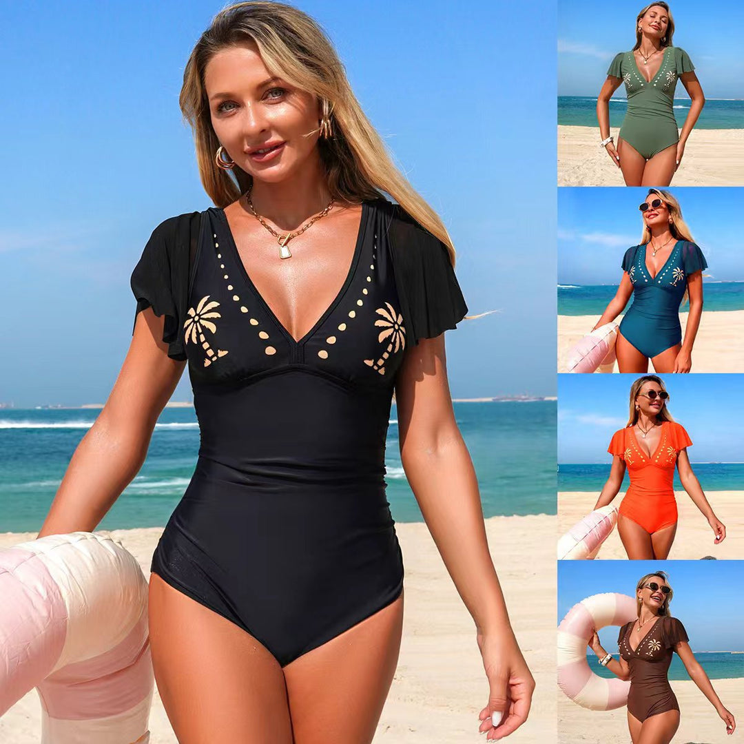 Women's elegant one-piece swimsuit with playful ruffles and cut-out details Mune Fashion
