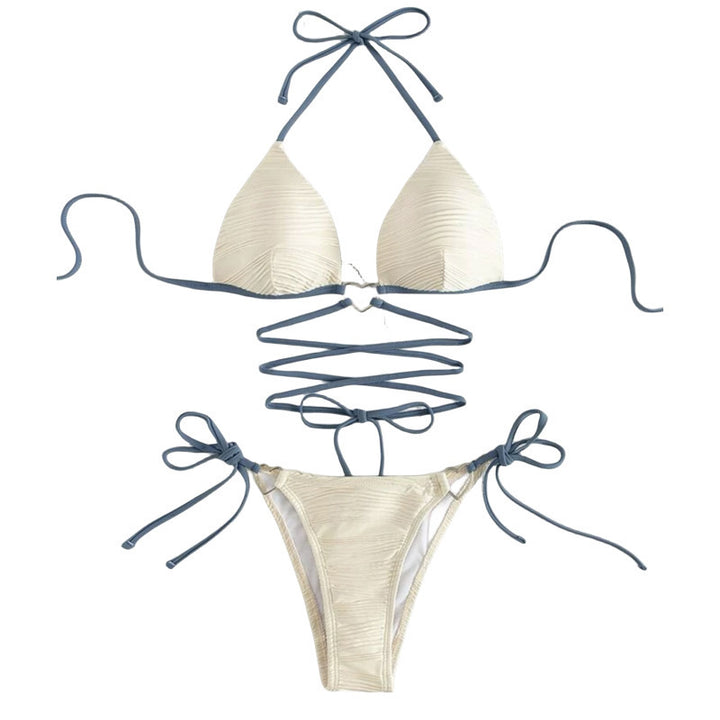 Ladies triangle bikini with innovative lacing design Mune Fashion