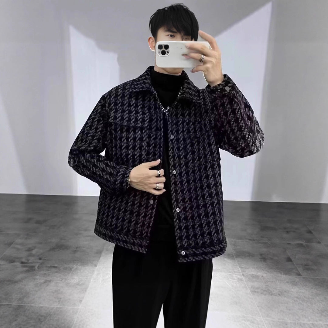 Men's Fashion Houndstooth Jacket Mune Fashion