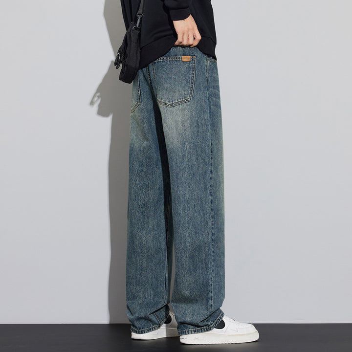 Men's Loose Denim Jeans in Vintage Look with Low Rise and Casual Fit Mune Fashion