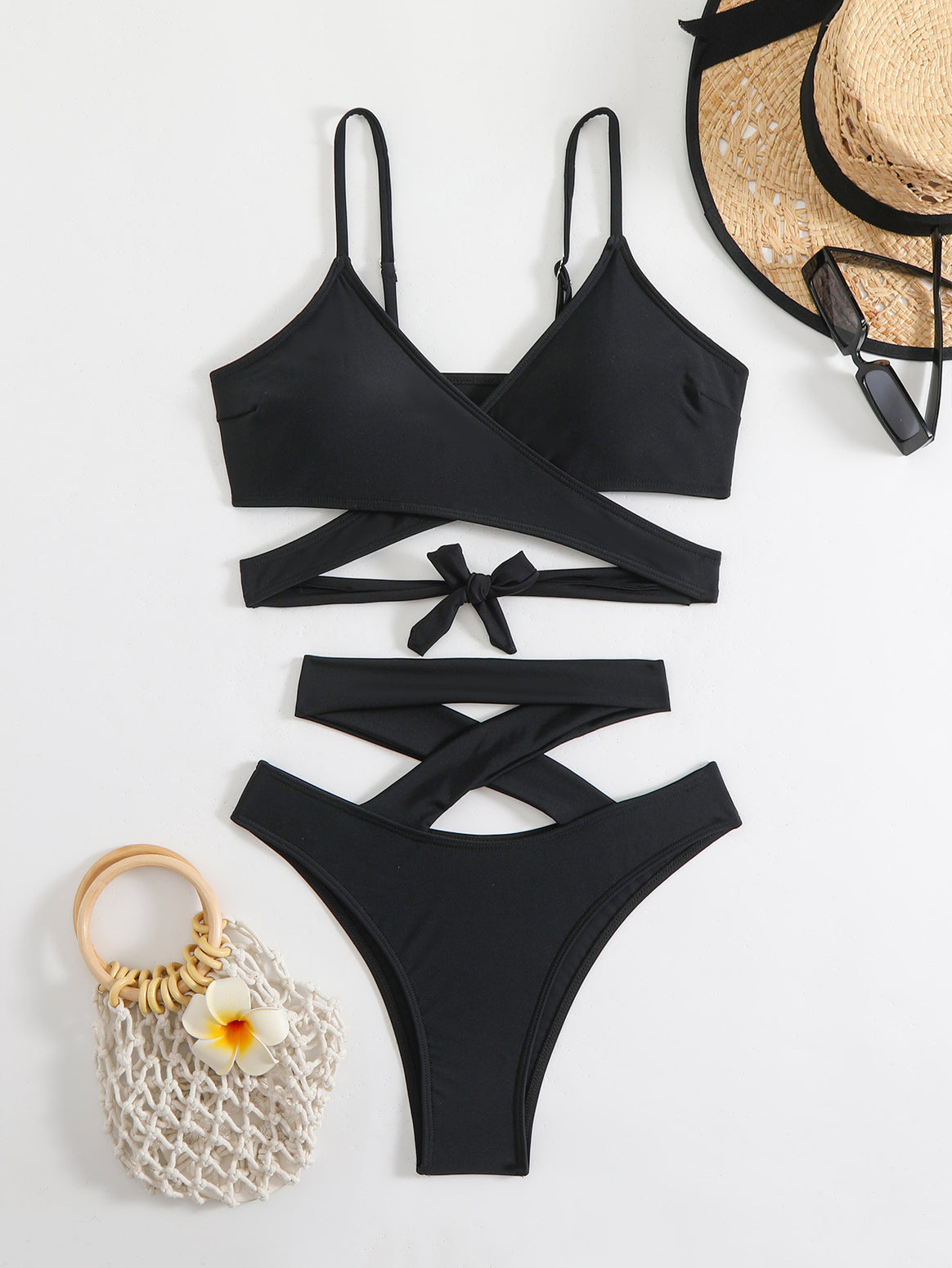Women Bikini Set with elegant wrap design and adjustable straps Mune Fashion
