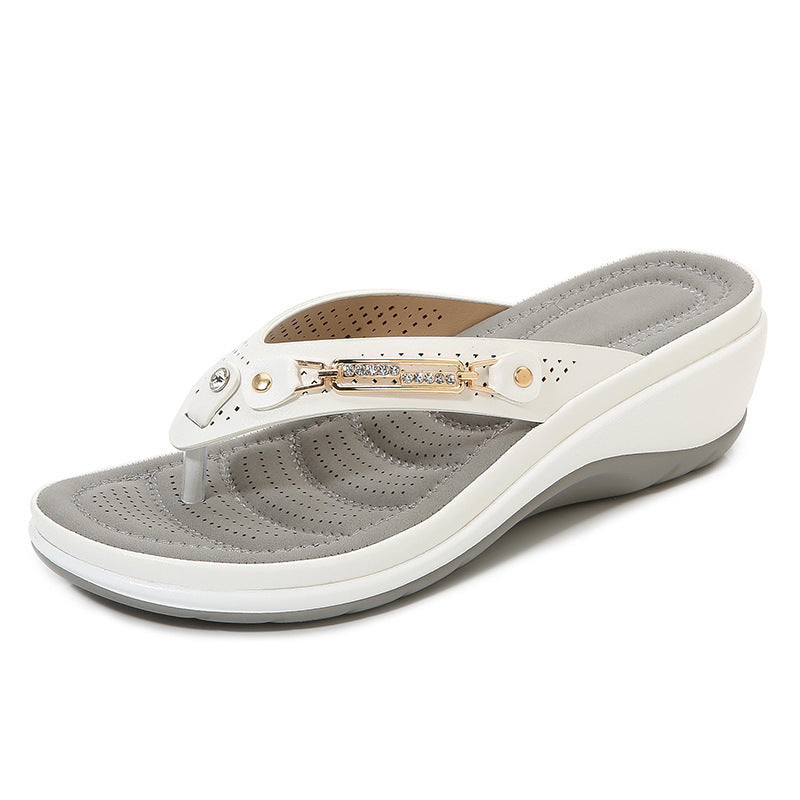 Damen Komfort-Zehentrenner mit ergonomischer Keilsohle Mune Fashion