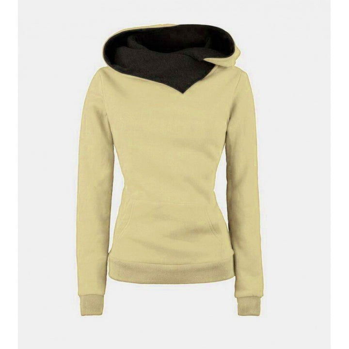 Women's Tailored Hoodie with Overlapping Shawl Collar and Kangaroo Pocket Mune Fashion