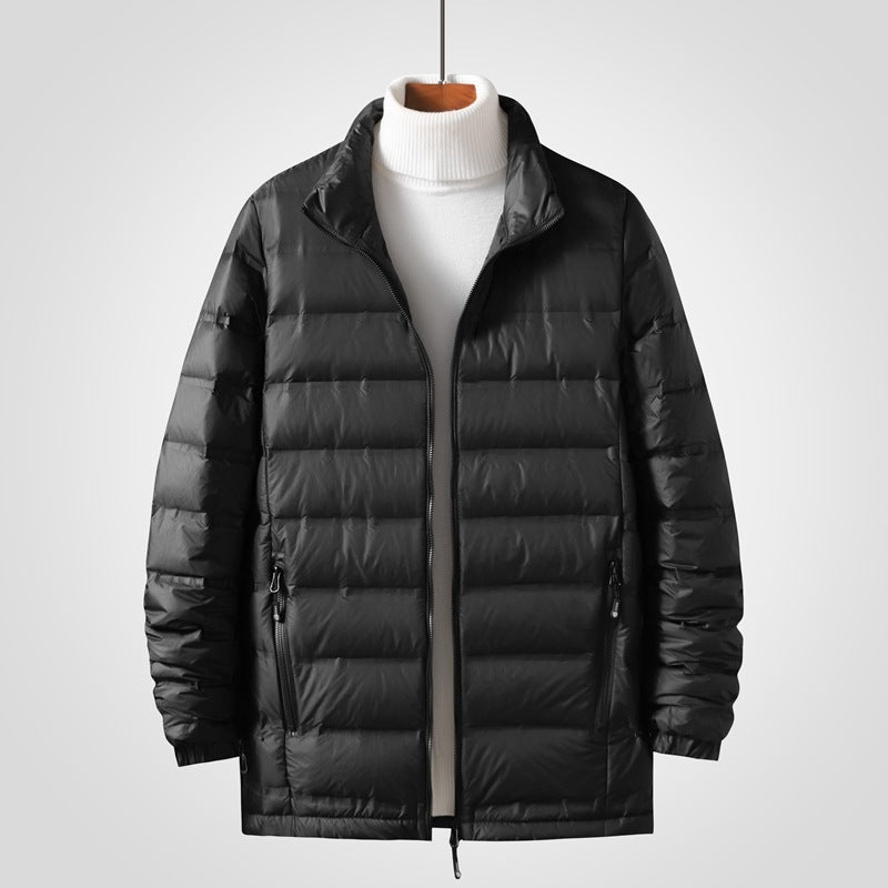 Men's lightweight quilted thermal jacket with stand-up collar and two-way zipper Mune Fashion