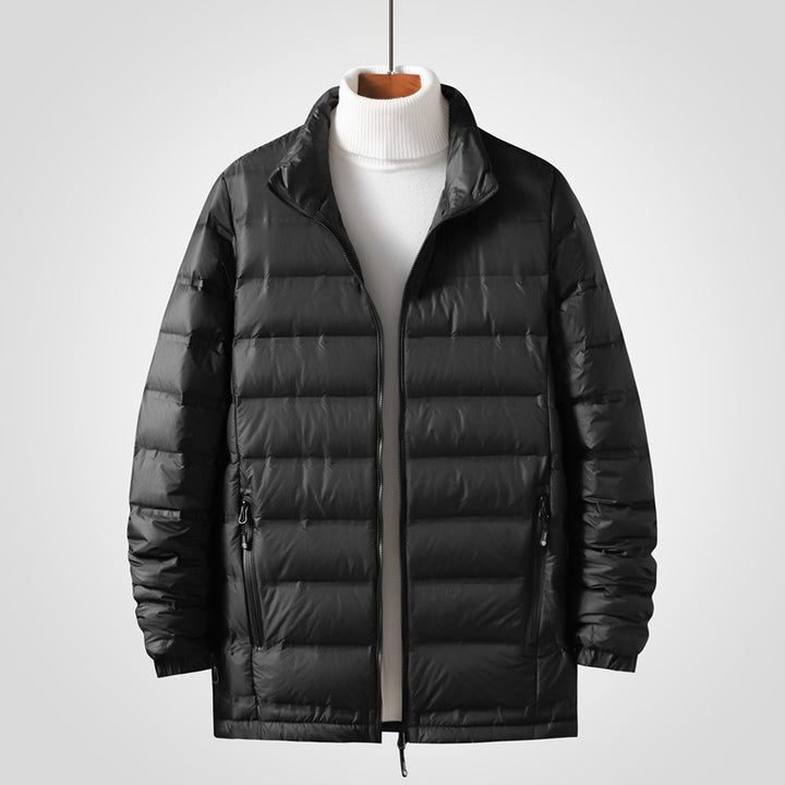 Men's lightweight quilted thermal jacket with stand-up collar and two-way zipper Mune Fashion