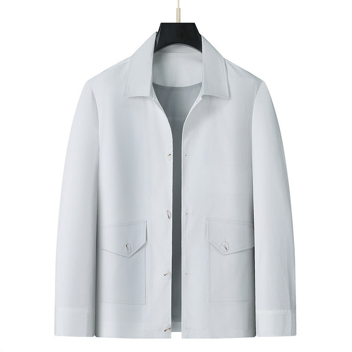 Men's transitional jacket in minimalist worker style with flap pockets Mune Fashion