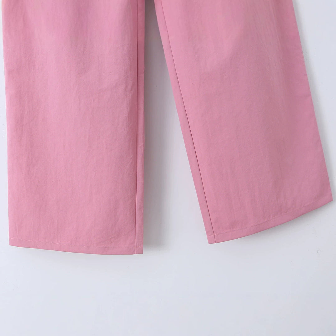 Women's wide Highwaist pants with crease, pleats and straight leg Mune Fashion