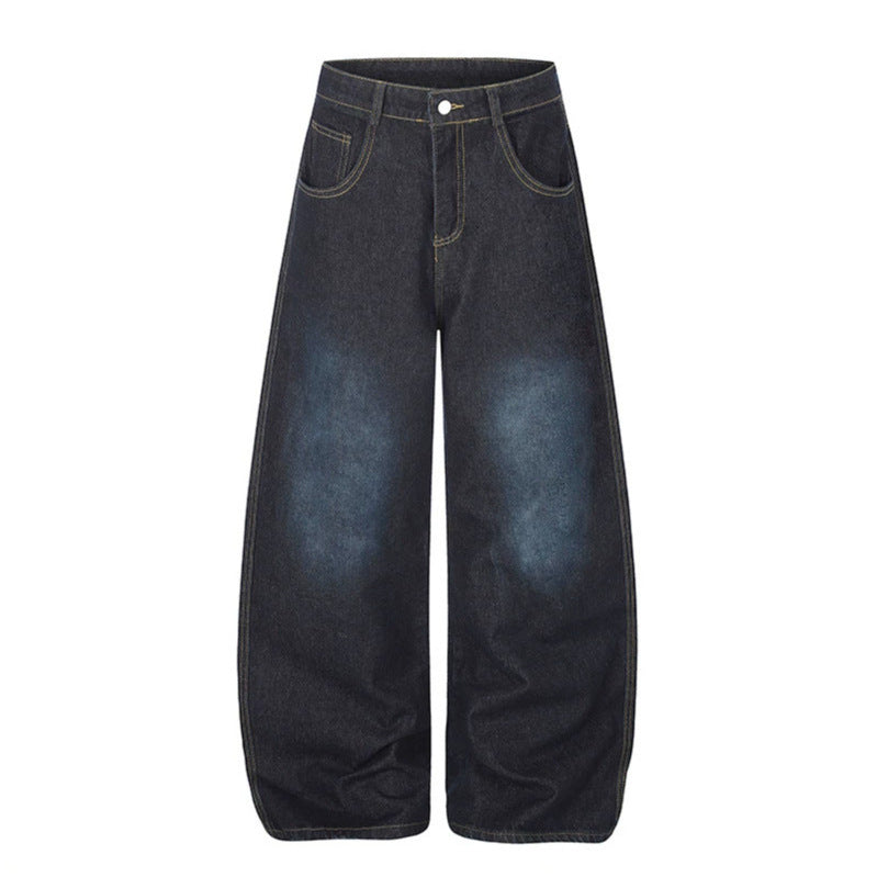 Women's High-Waist Wide Palazzo Jeans with Statement Patches and Retro Embellishments Mune Fashion