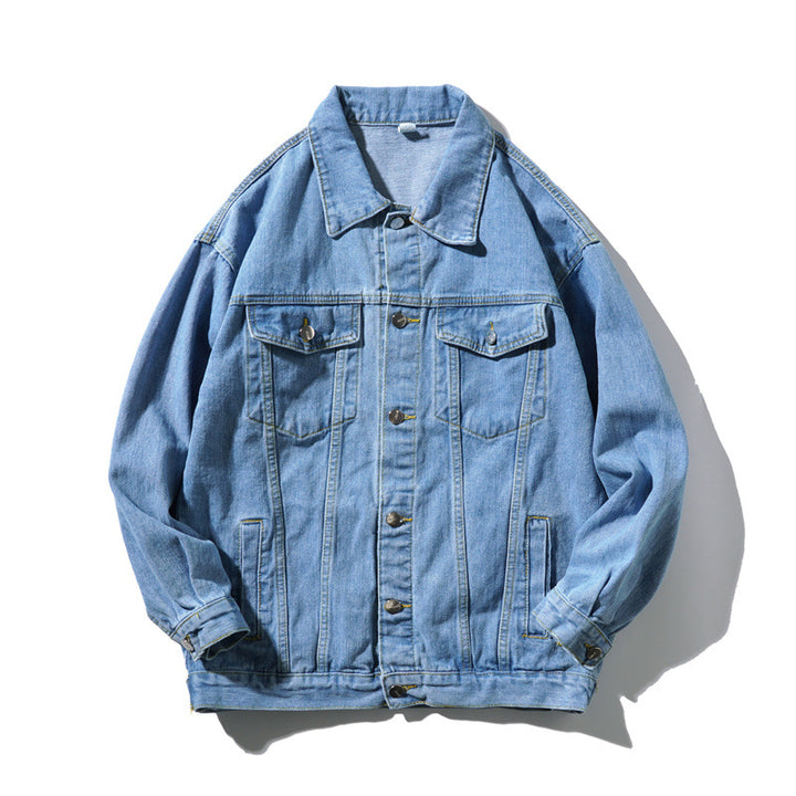 Unisex Oversized Denim Jacket with Snap Button Placket Mune Fashion