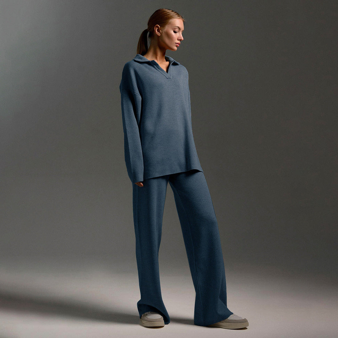 Mune | Lounge Set with Wide Pants and Polo Shirt