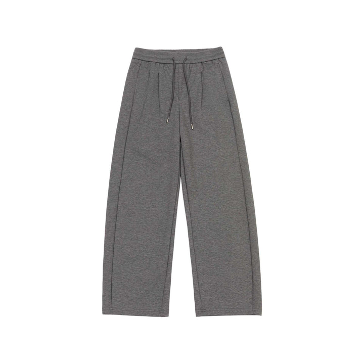Ladies Wide Cropped Sweatpants with Elastic Waistband and Stitched Center Seam
