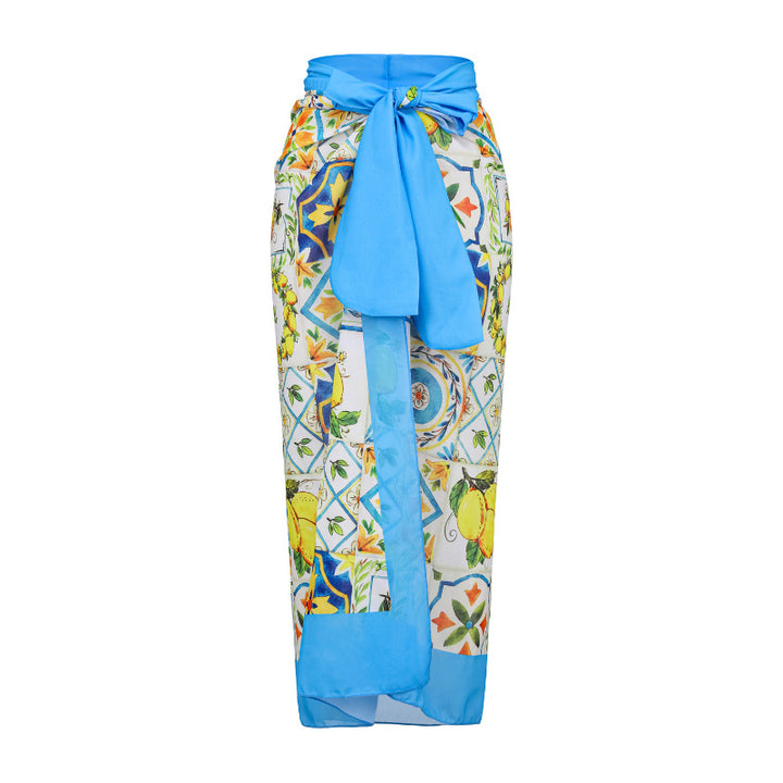 Women's One-Sided Ruffle Swimsuit with Floral Pattern Mune Fashion