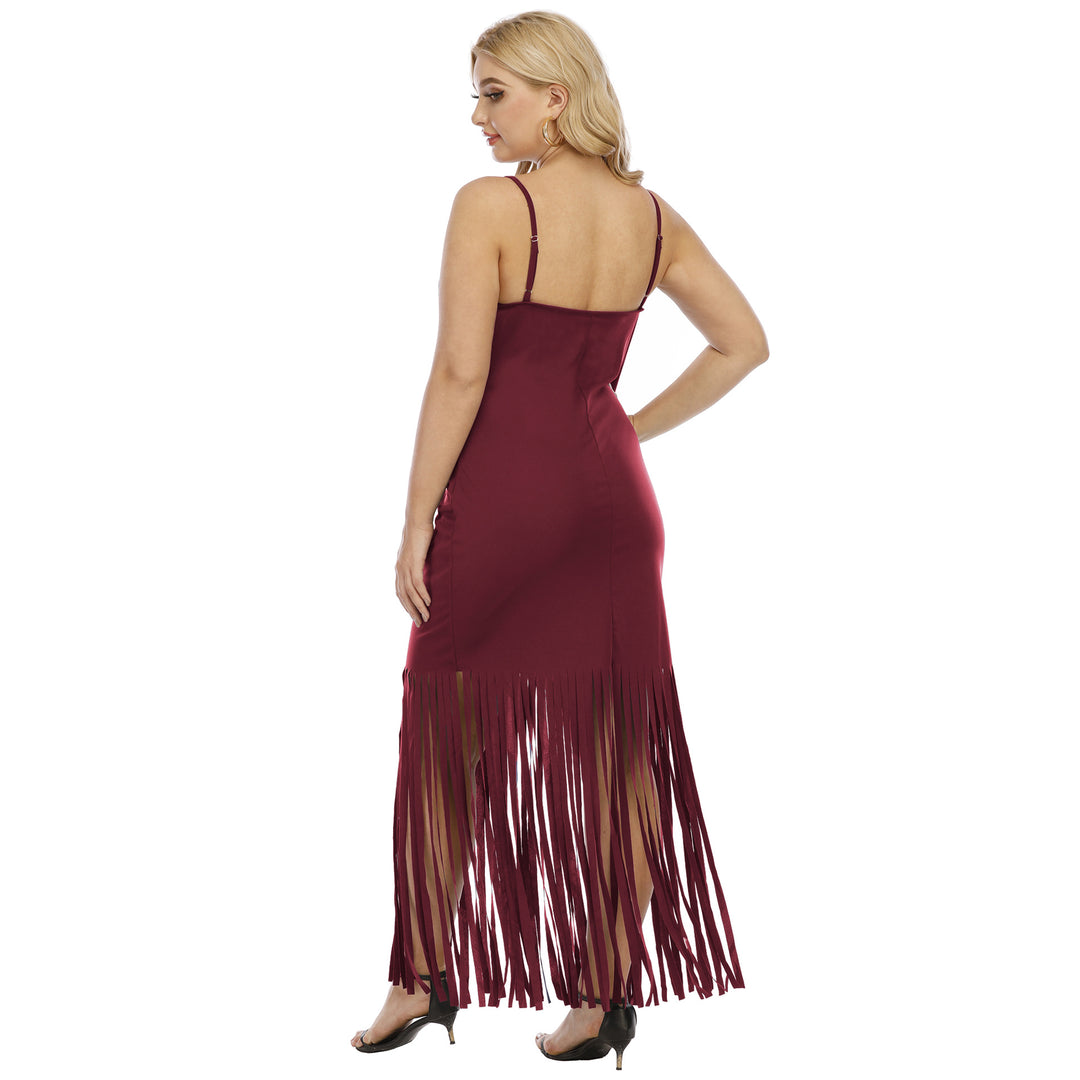Women's maxi dress with fringed design Mune Fashion