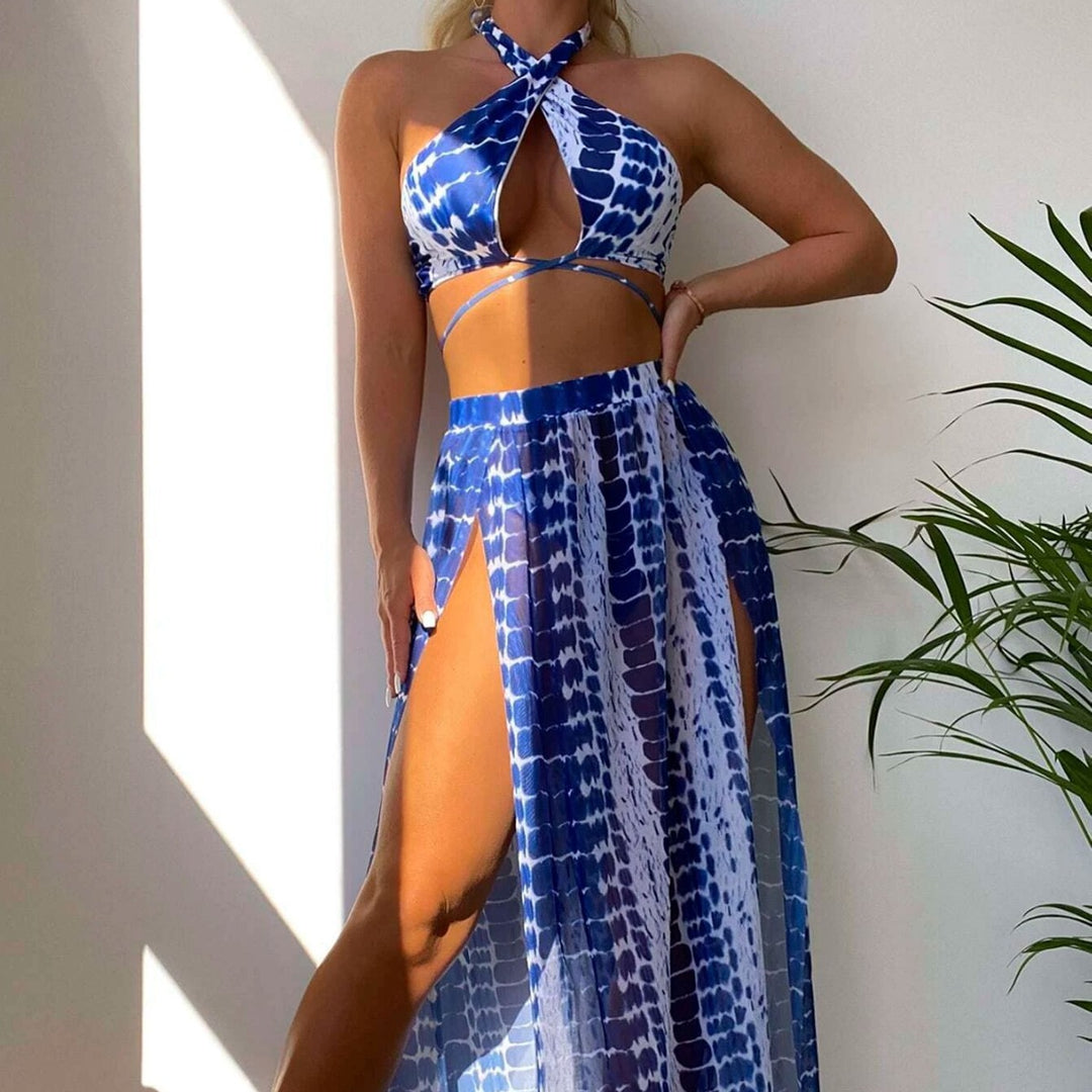 Women's Bikini Style with Transparent Maxi Skirt Mune Fashion